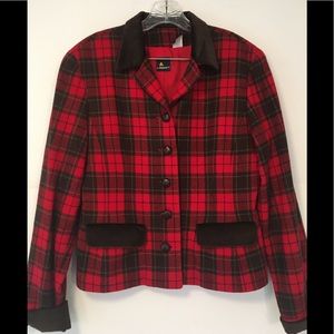 Red Plaid Skirt Suit